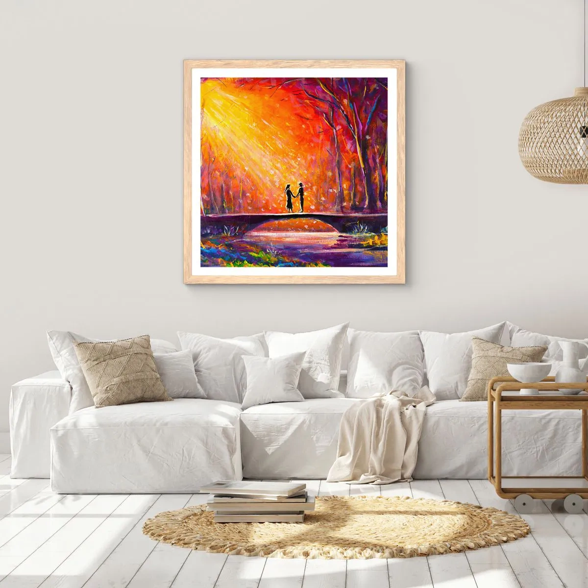 Plagát v ráme zo svetlého duba - Nebo ich tiež miluje - 50x50 cm