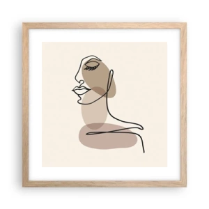 Plagát v ráme zo svetlého duba - Pri počúvaní samého seba - 40x40 cm