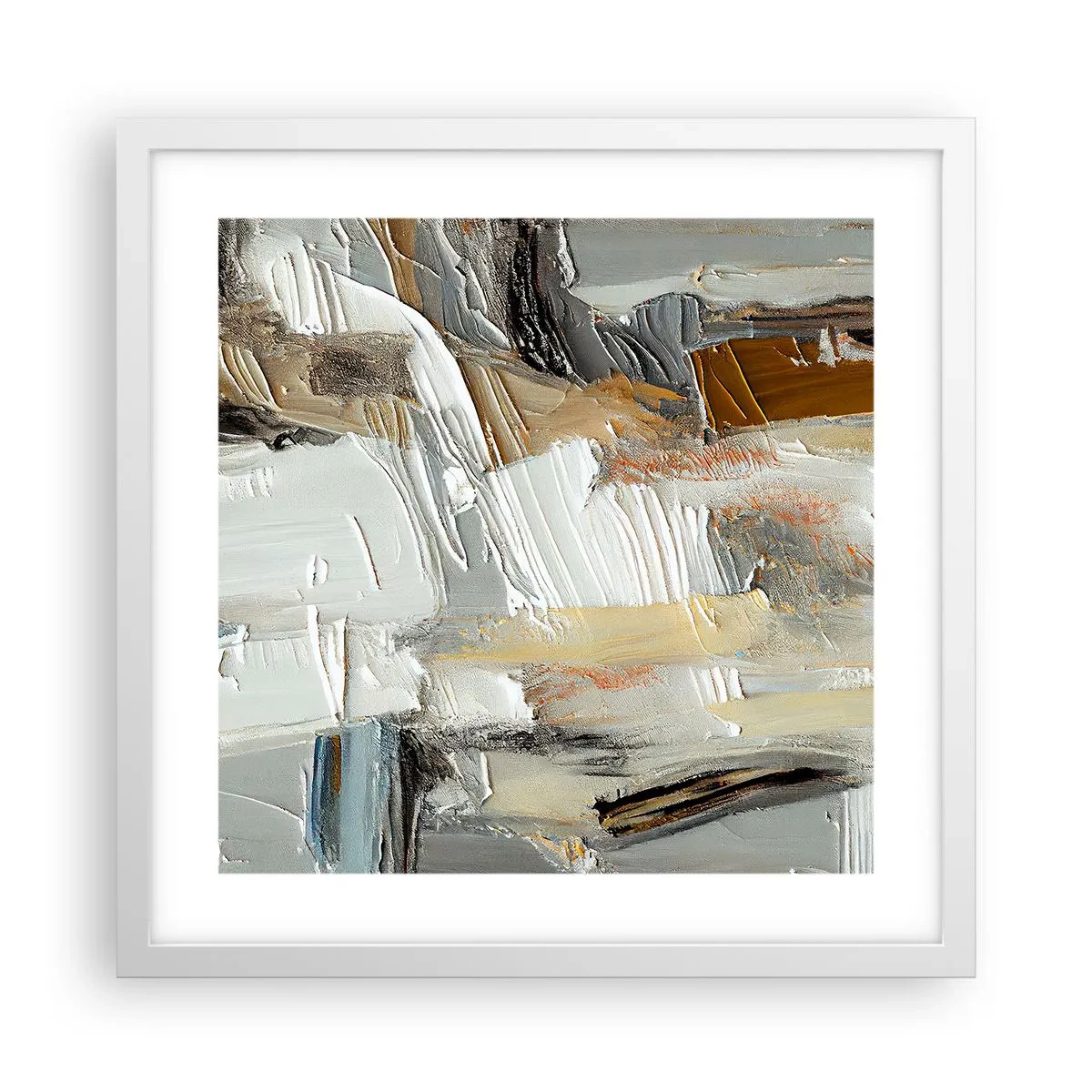 Plagát v bielom ráme - Farebné nahromadenie - 40x40 cm