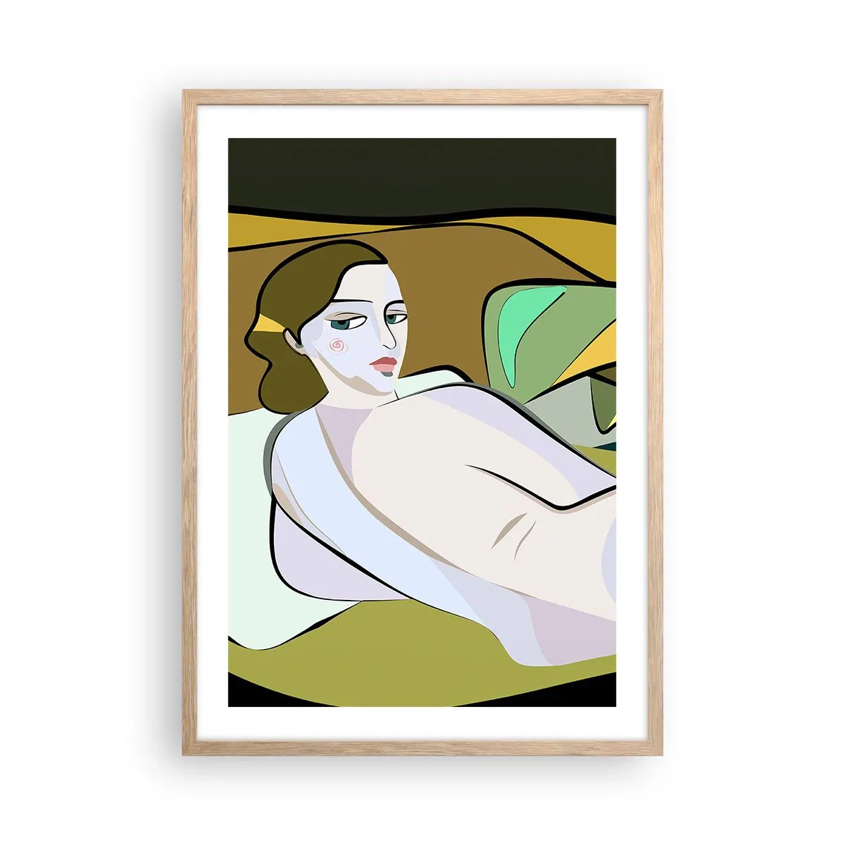 Plagát v ráme zo svetlého duba - Intímny portrét - 50x70 cm