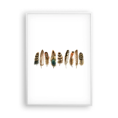 Plagát v bielom ráme - Operená variácia - 70x100 cm