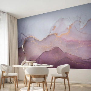 Fototapeta Standard Eco - Fialové a ľalové vlny - Abstrakcia, Kus, Moderné umenie. - 300x210 cm