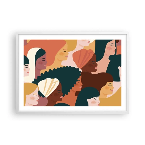 Plagát v bielom ráme - Iba ženskosť - 70x50 cm