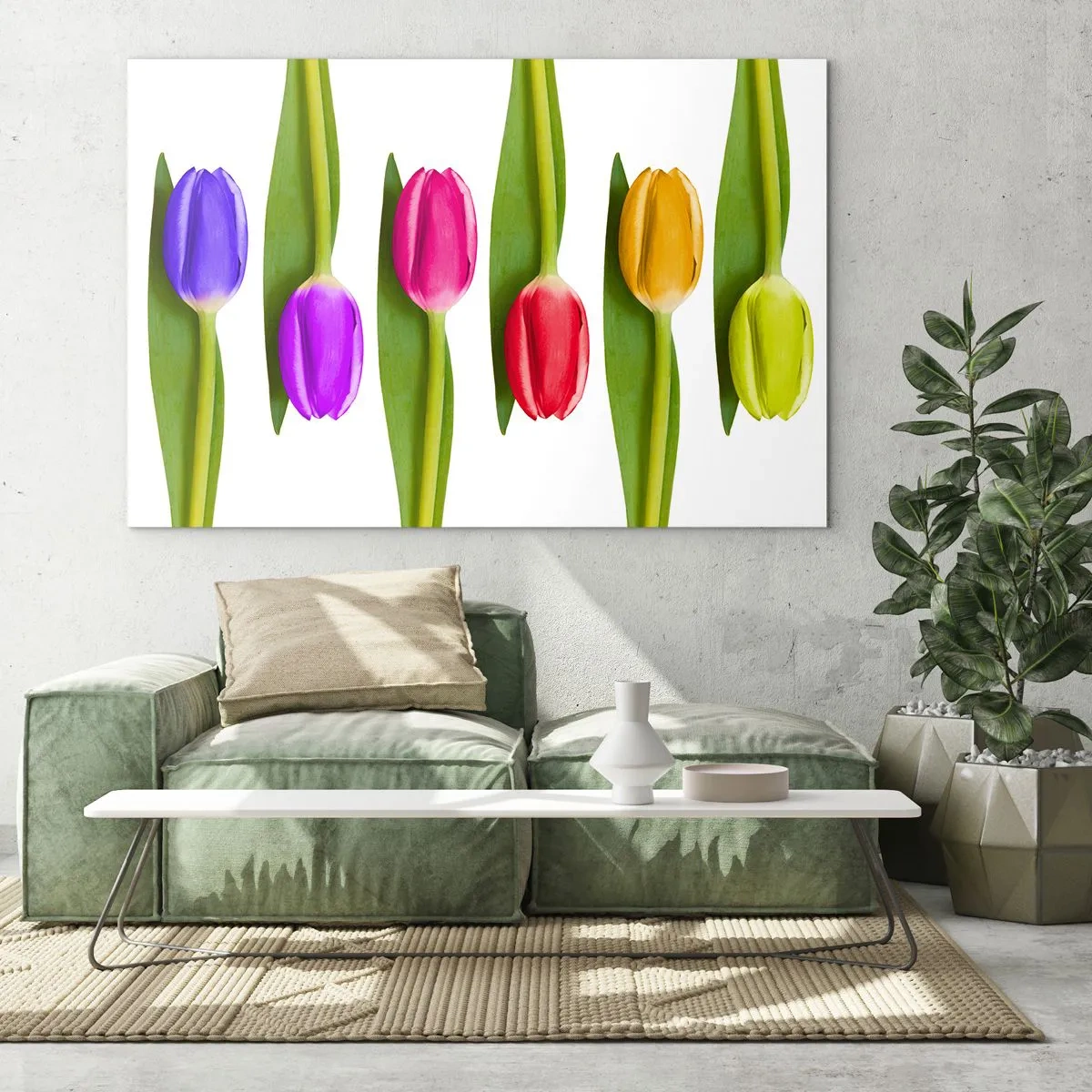 Obraz na skle - Dúhová kompozícia - 100x70 cm