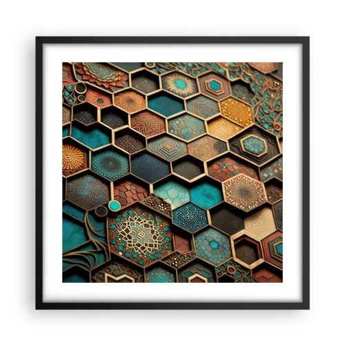 Plagát v čiernom ráme - Arabské ornamenty – variácia - 50x50 cm