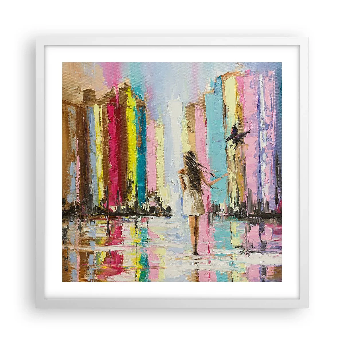 Plagát v bielom ráme - Poď so mnou - 50x50 cm