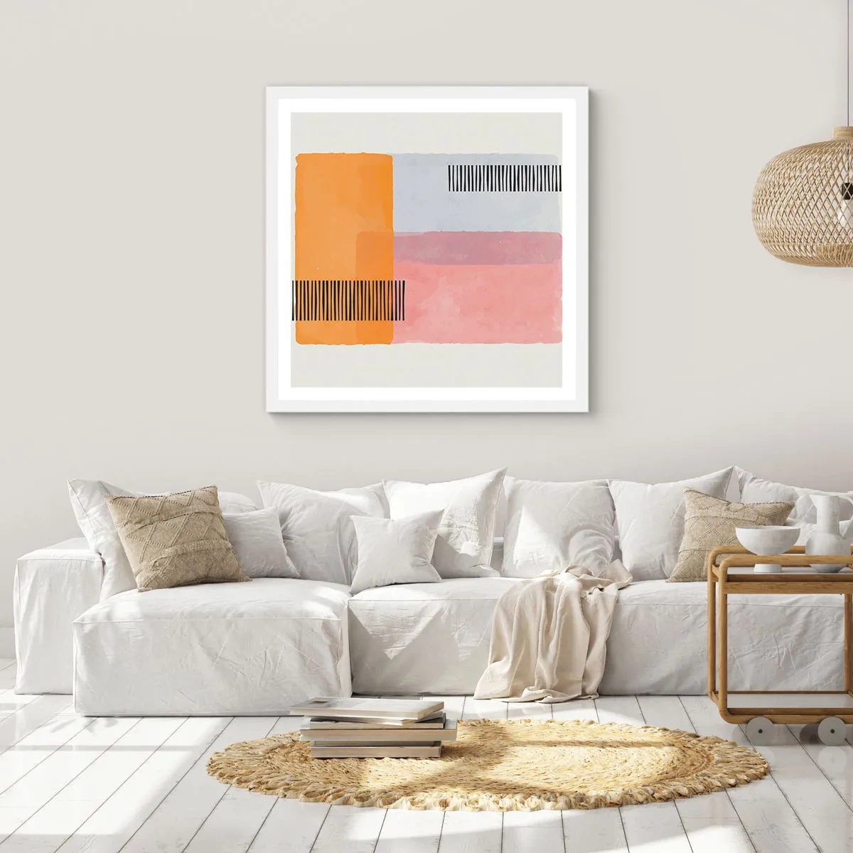 Plagát v bielom ráme - Z rohu do rohu - 50x50 cm