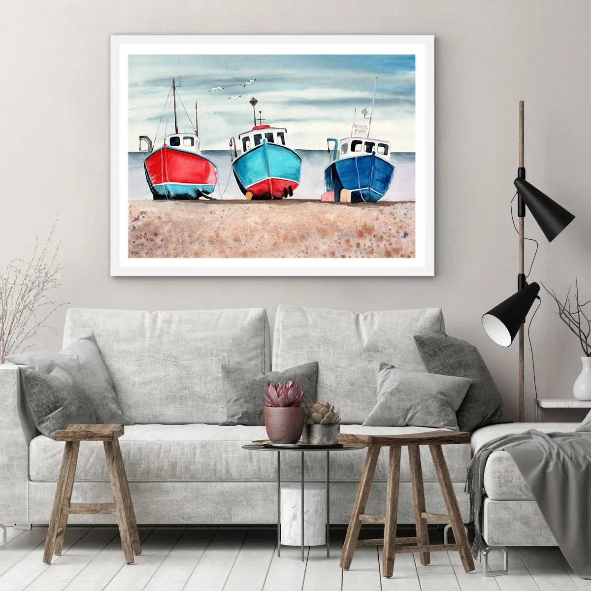 Plagát v bielom ráme - Pripravené na úlovok - 70x50 cm