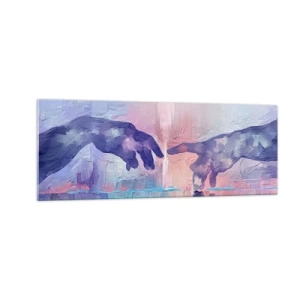Obraz na skle - Božská iskra života - 140x50 cm