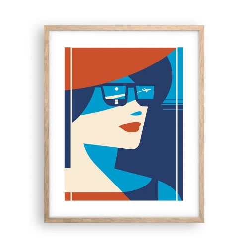 Plagát v ráme zo svetlého duba - Prázdninová cesta - 40x50 cm