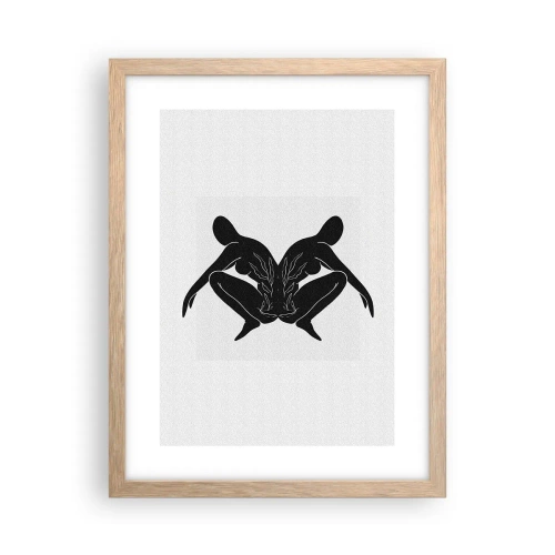 Plagát v ráme zo svetlého duba - Spoločná duša - 30x40 cm