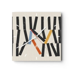 Nástenné hodiny - Domino – kompozícia - 30x30 cm