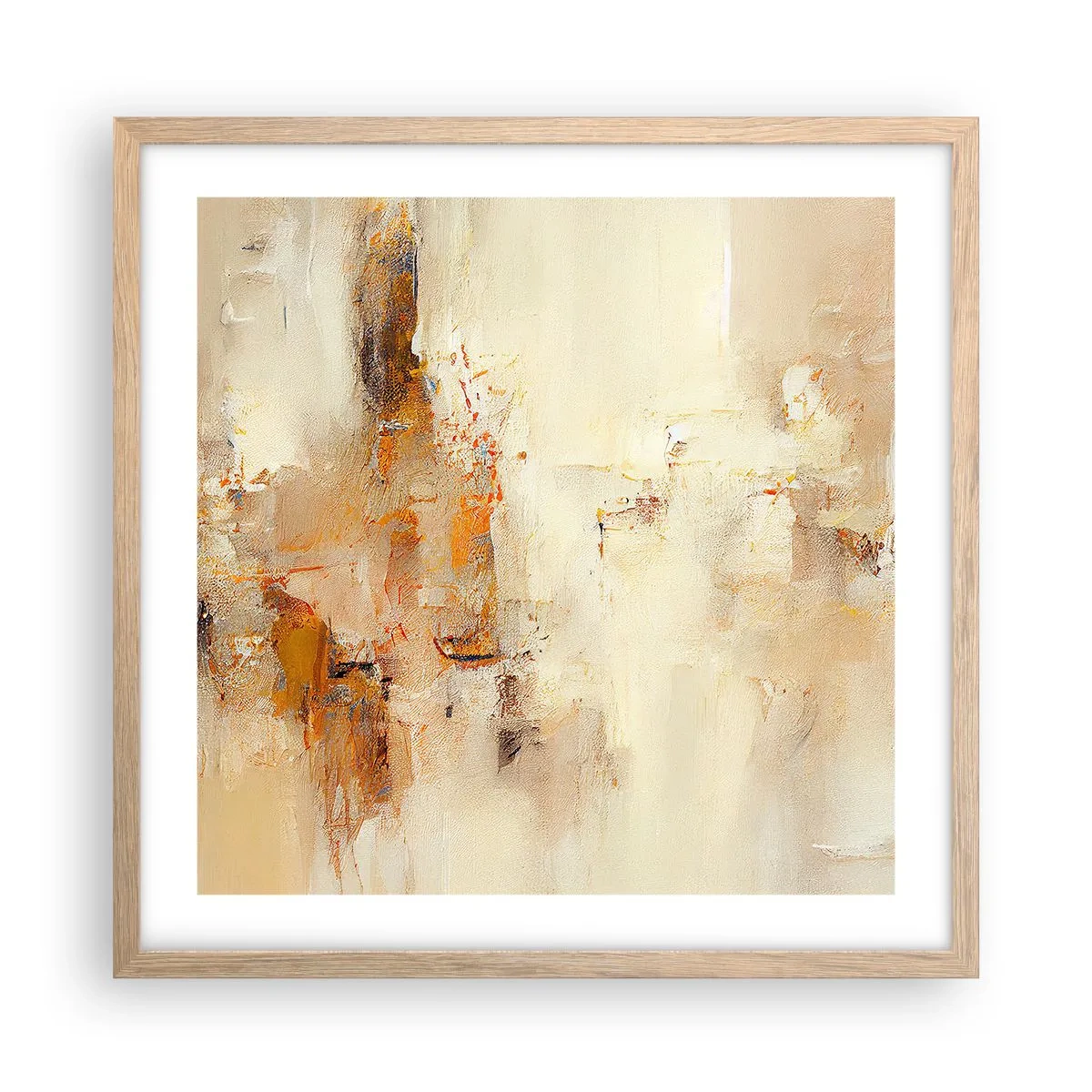 Plagát v ráme zo svetlého duba - Duša jantáru - 50x50 cm