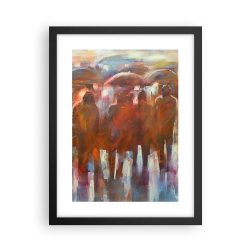 Plagát v čiernom ráme - Rovnocenní v daždi a hmle - 30x40 cm
