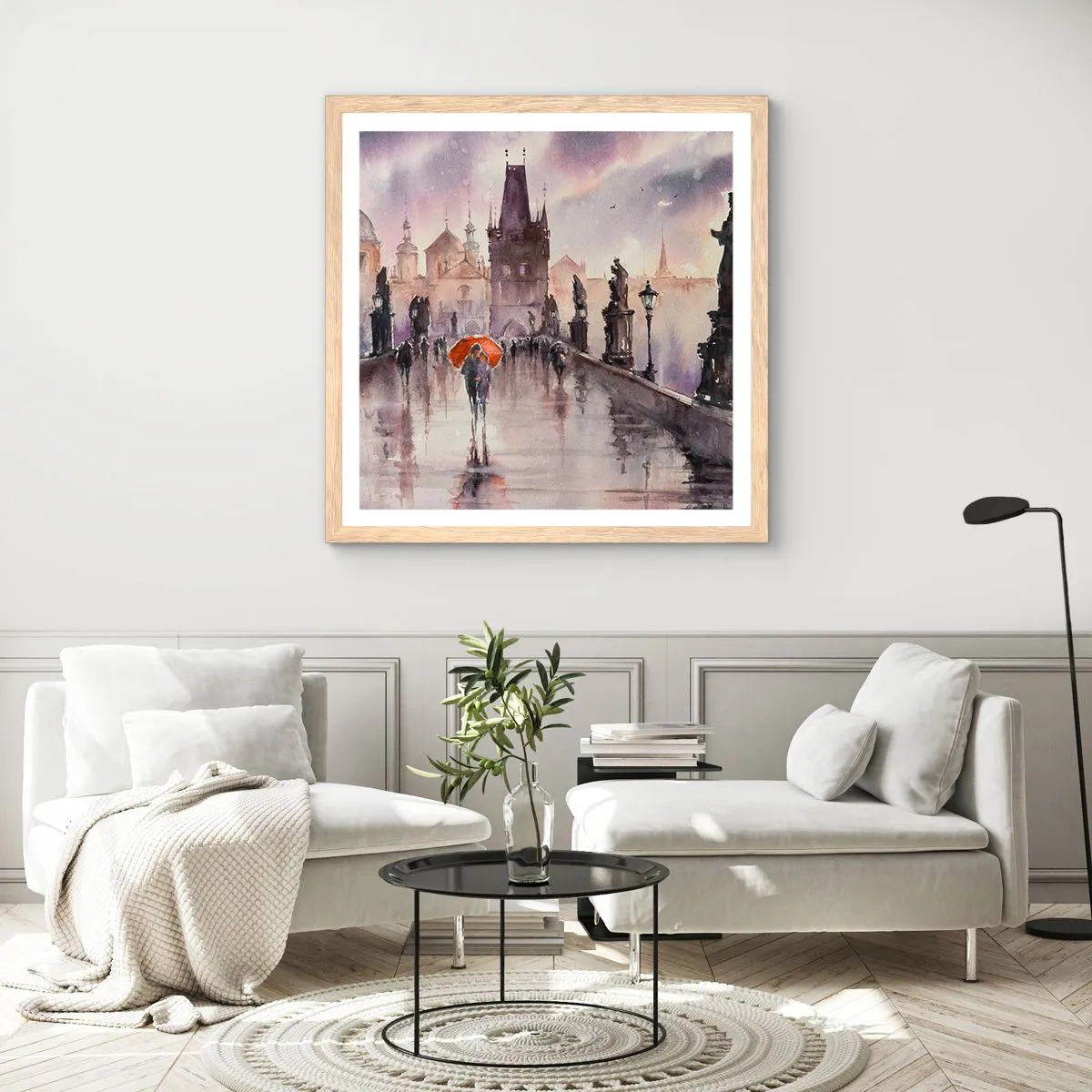 Plagát v ráme zo svetlého duba - Ľudia sa nemenia - 50x50 cm