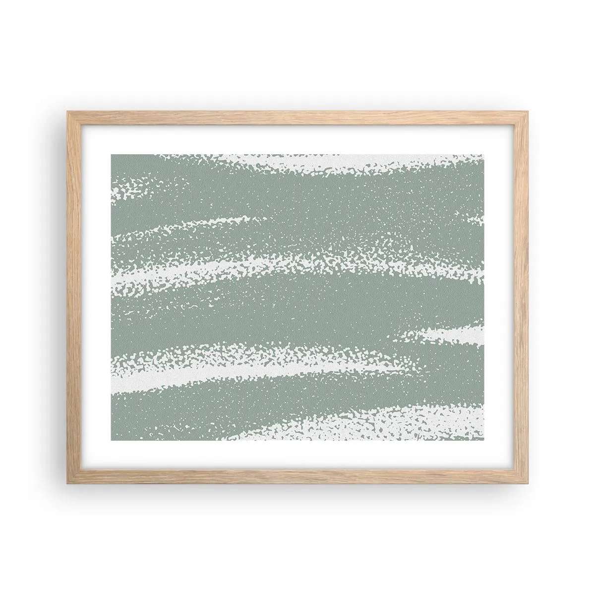 Plagát v ráme zo svetlého duba - Abstrakcia v zimnom štýle - 50x40 cm