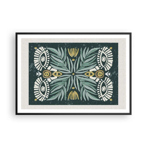 Plagát v čiernom ráme - Ako ľudová vystrihovačka - 100x70 cm