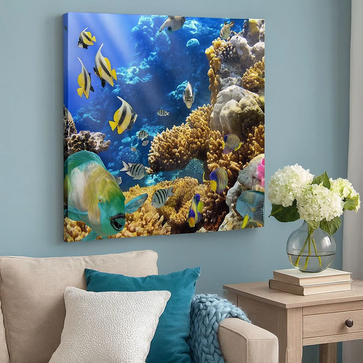 Obraz na plátne - Veľká prevádzka na prázdninovom chodníku - 30x30 cm