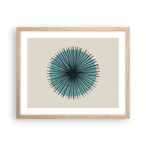 Plagát v ráme zo svetlého duba - Žiariaca modrá - 50x40 cm