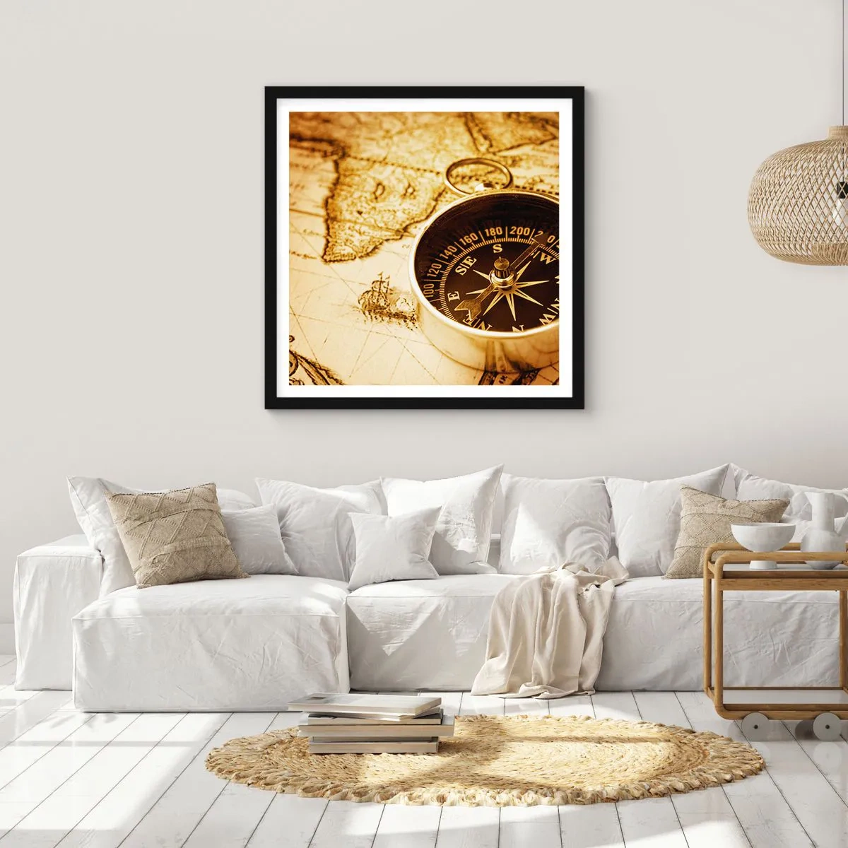 Plagát v čiernom ráme - Na východ alebo na západ? - 50x50 cm