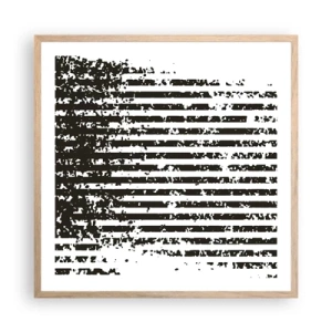 Plagát v ráme zo svetlého duba - Rytmus a šum - 60x60 cm