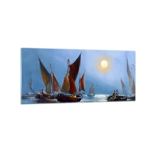 Obraz na skle - Nočný rybolov - 120x50 cm