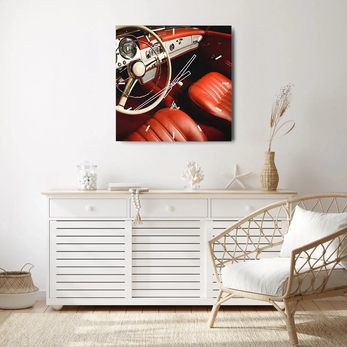 Nástenné hodiny - Luxus v štýle vintage - 40x40 cm