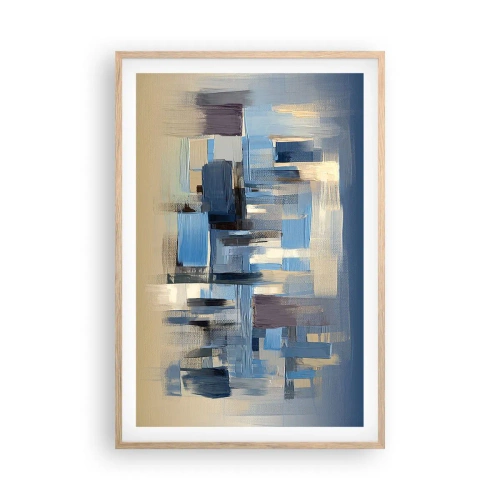 Plagát v ráme zo svetlého duba - Modrá konštrukcia - 61x91 cm