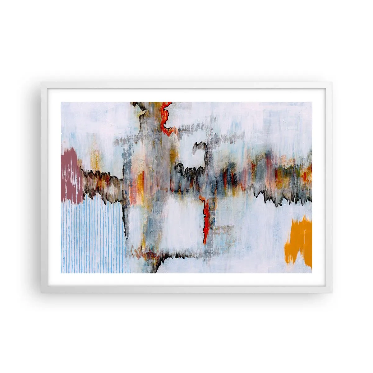 Plagát v bielom ráme - Paličkou po vode - 70x50 cm