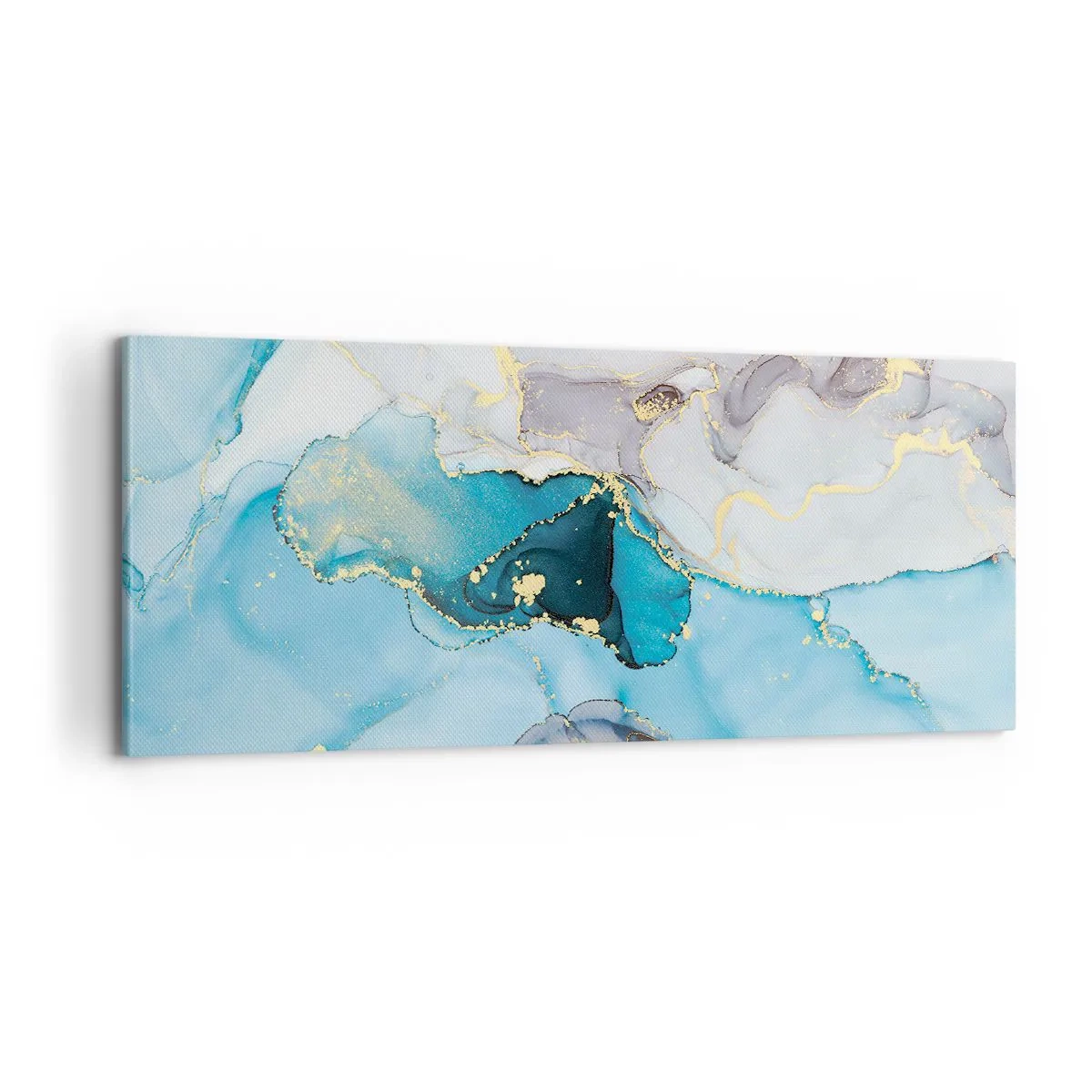 Obraz na plátne - Štúdia o stretnutí šedej a tyrkysovej - 100x40 cm