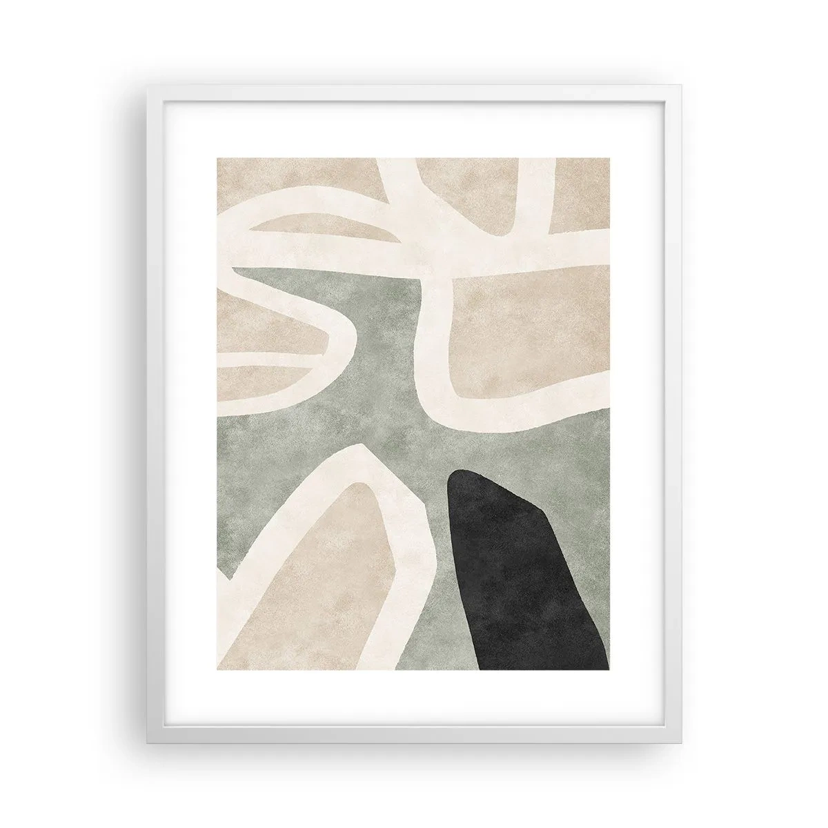 Plagát v bielom ráme - Kompozícia s čiernym motívom - 40x50 cm