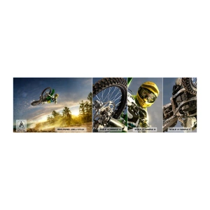 Vzorka samolepiacej fototapety Deluxe Sticker - Zapni emócie! - Šport, Motorka, Motokros - 100x30 cm