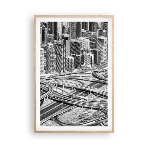 Plagát v ráme zo svetlého duba - Dubaj – neskutočné mesto - 61x91 cm