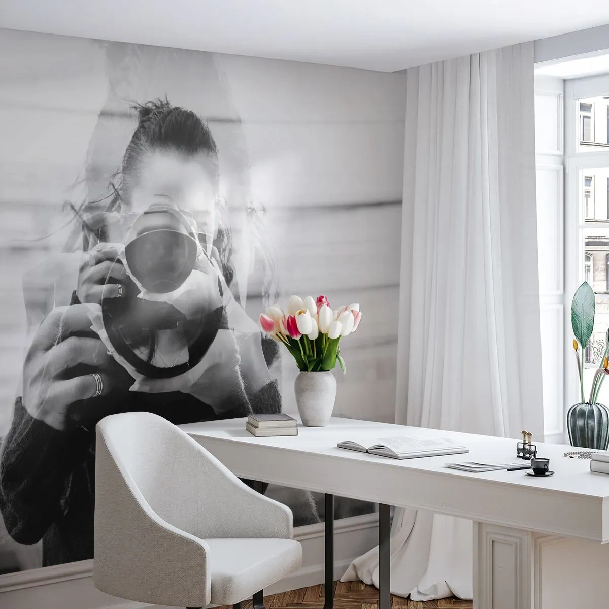 Fototapeta Premium Canvas - Tvorca a materiál - Abstrakcia, Fotograf, Žena - 450x315 cm