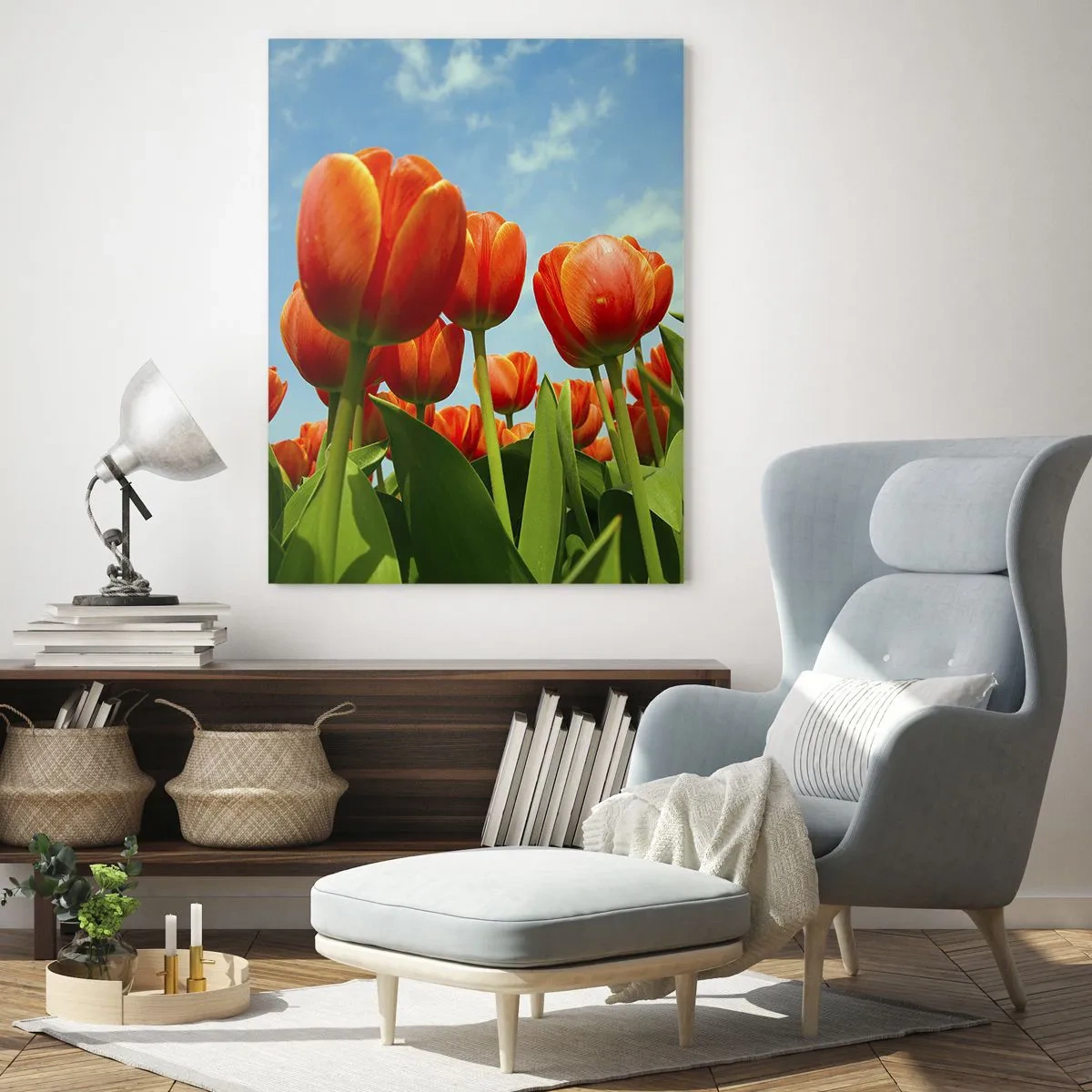 Obraz na skle - Okrem blankytného neba nič v živote nepotrebujú - 50x70 cm