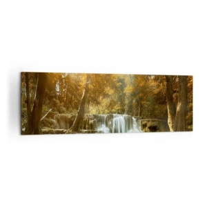 Obraz na plátne - Parkový vodopád - 160x50 cm