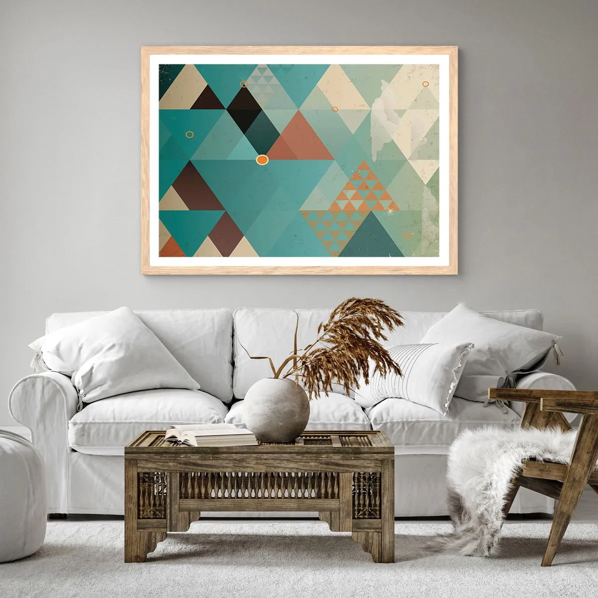 Plagát v ráme zo svetlého duba - Jednota mnohosti, mnohosť jednoty - 50x40 cm