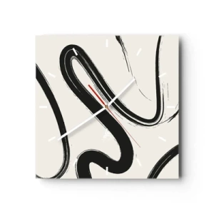 Nástenné hodiny - Čiernobiely rozmar - 40x40 cm