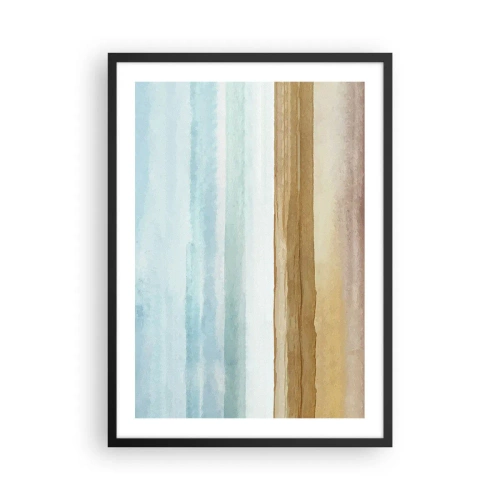 Plagát v čiernom ráme - Minimalistická krajina v pastelových odtieňoch - 50x70cm - Utešenie - Moderná nástenná dekorácia do obývacej izby a spálne ARTTOR
