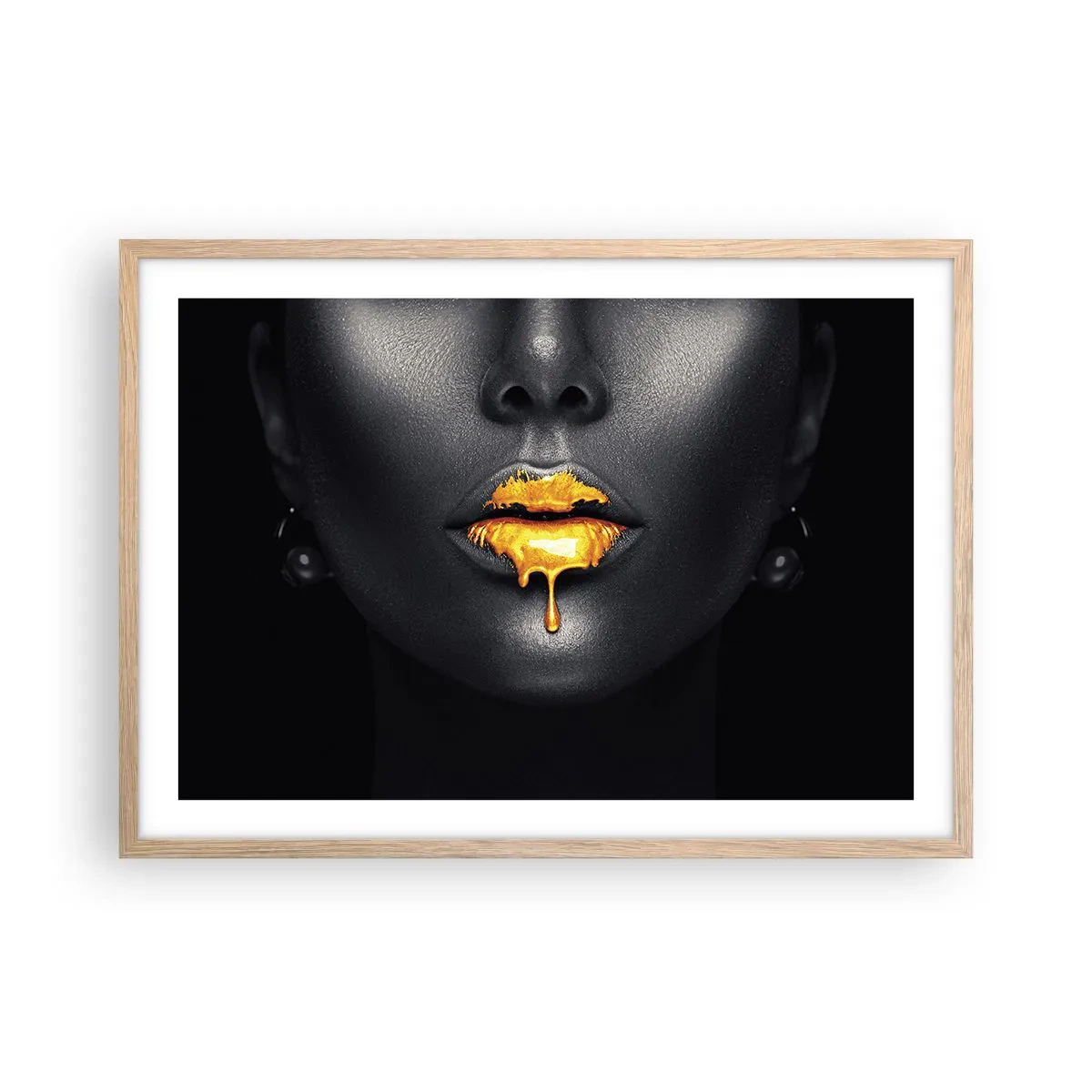 Plagát v ráme zo svetlého duba - Zlatoústa - 70x50 cm