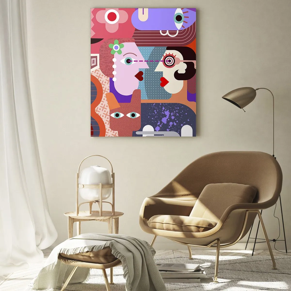 Obraz na skle - Tvárou v tvár - 50x70 cm