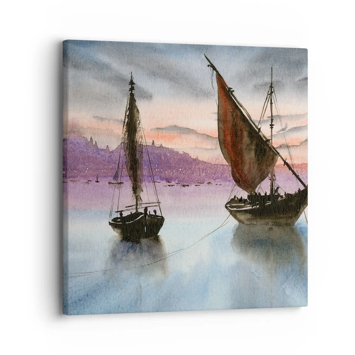 Obraz na plátne - Večer v prístave - 30x30 cm