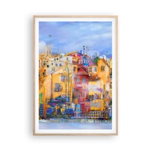 Plagát v ráme zo svetlého duba - Sme spolu - 70x100 cm