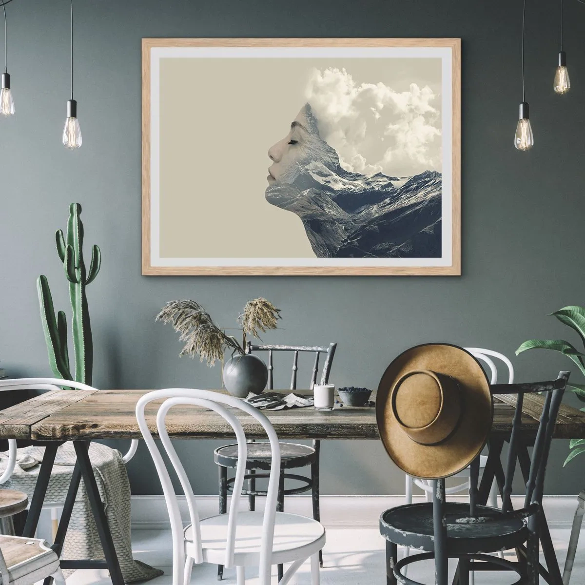 Plagát v ráme zo svetlého duba - Krása živlov - 100x70 cm