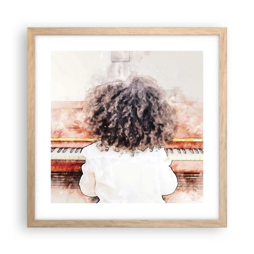 Plagát v ráme zo svetlého duba - V novom svete - 40x40 cm