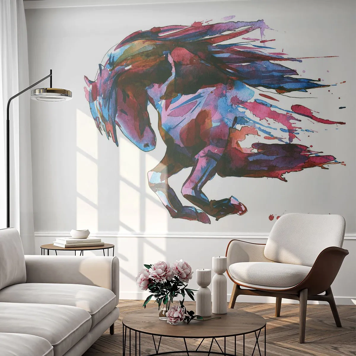 Samolepiaca Fototapeta Deluxe Sticker - Nadšenie - Zvieratá, Abstrakcia, Kôň - 250x175 cm