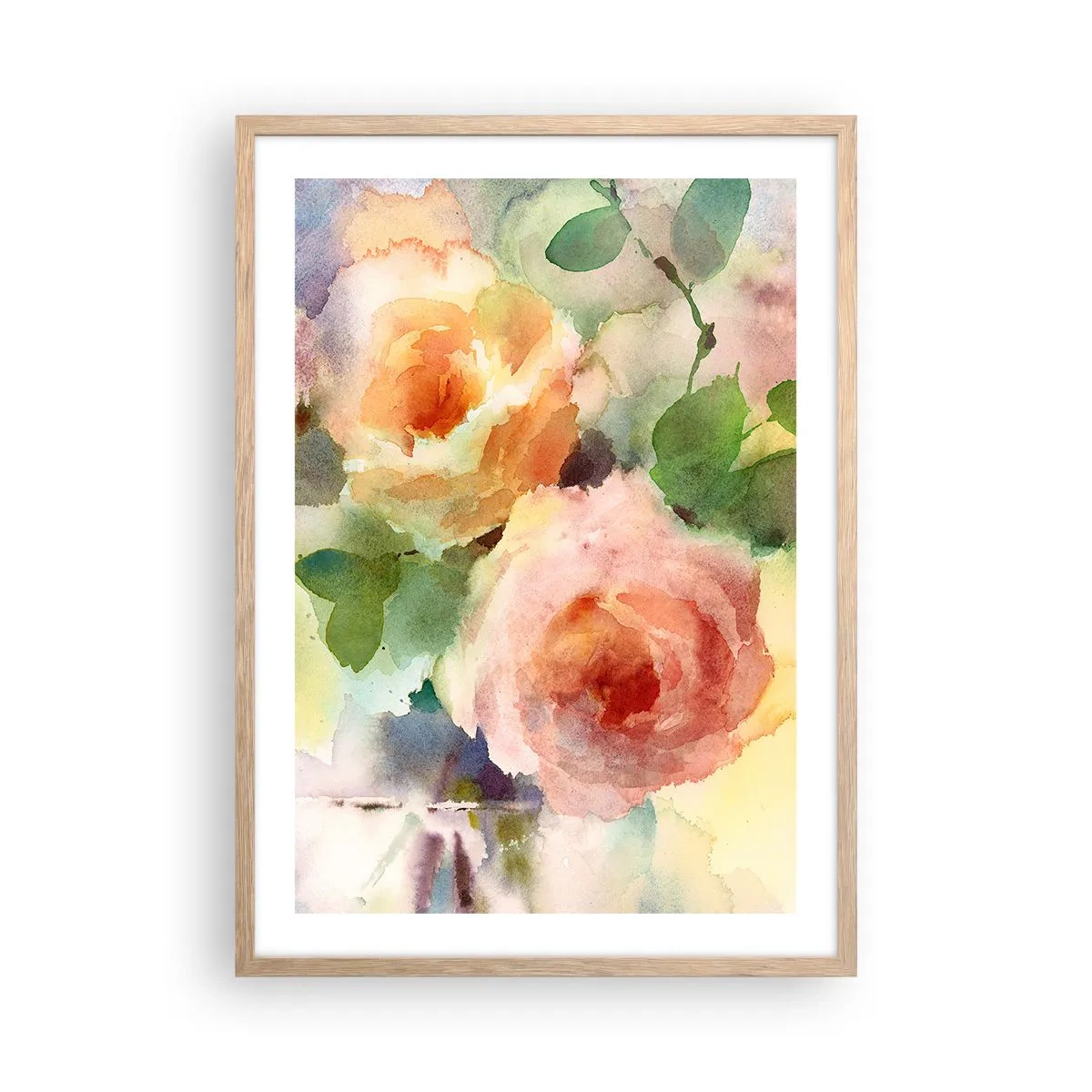 Plagát v ráme zo svetlého duba - Jemné ako akvarel - 50x70 cm