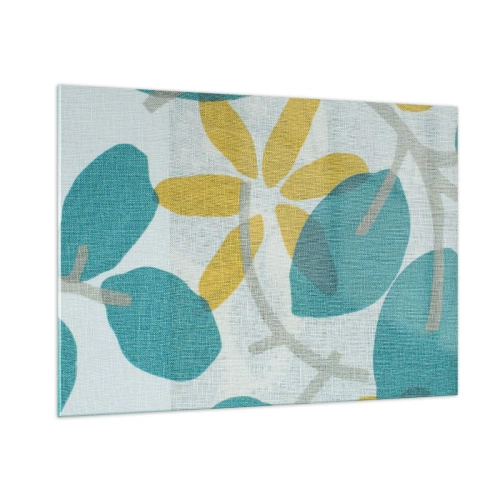 Obraz na skle - Medzi azúrovými listami - 100x70 cm