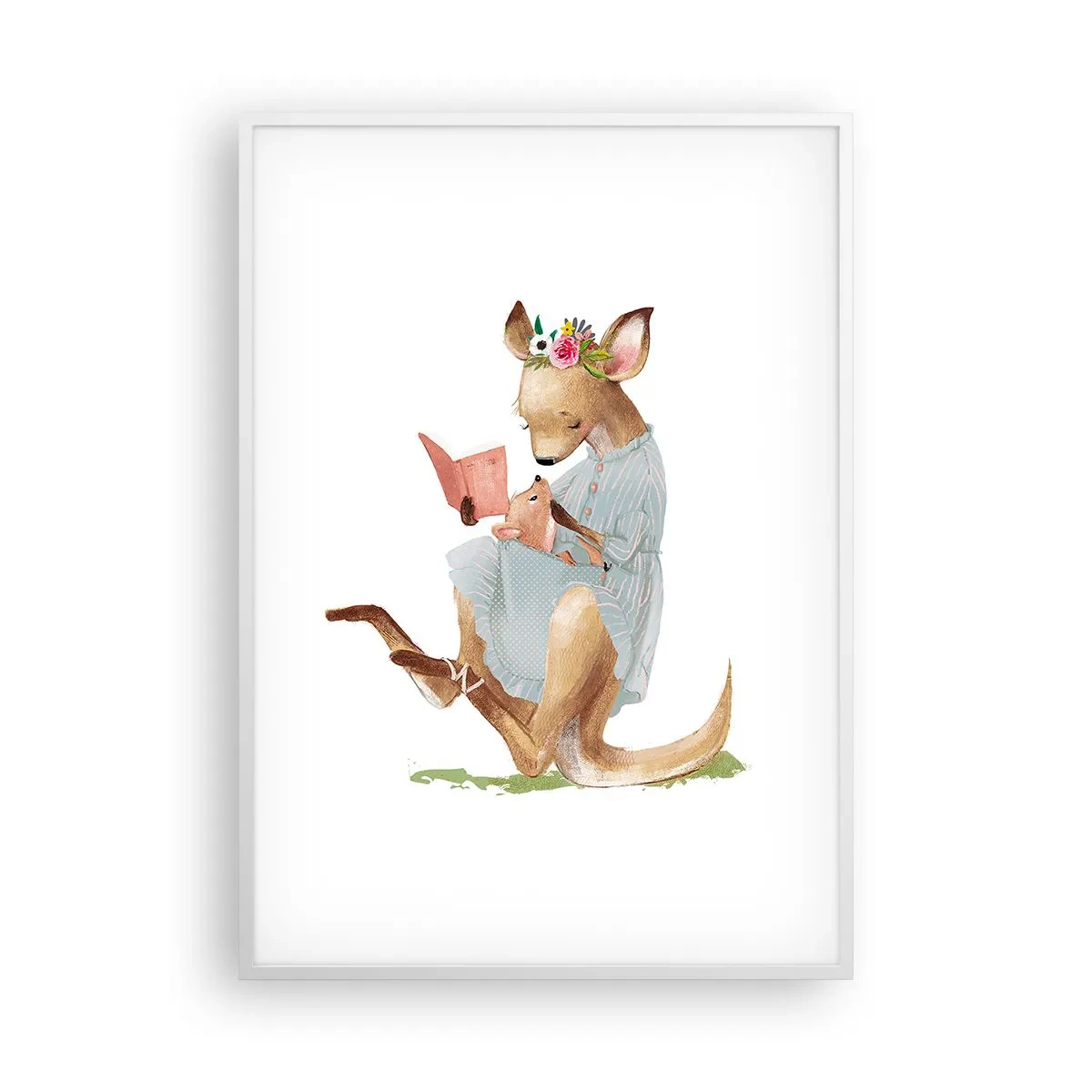 Plagát v bielom ráme - Prečítaj mi, mama - 70x100 cm