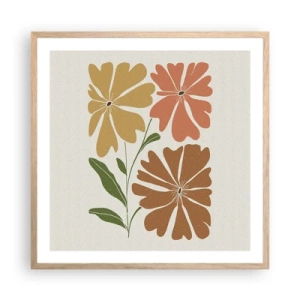 Plagát v ráme zo svetlého duba - Príroda a geometria - 60x60 cm